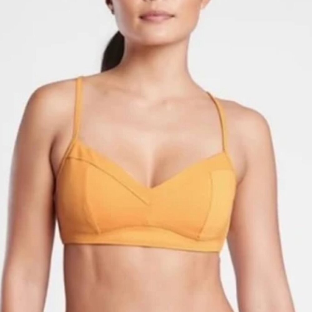 NWT Athleta Sculpted Bikini Swim Top in Abyssinian Yellow